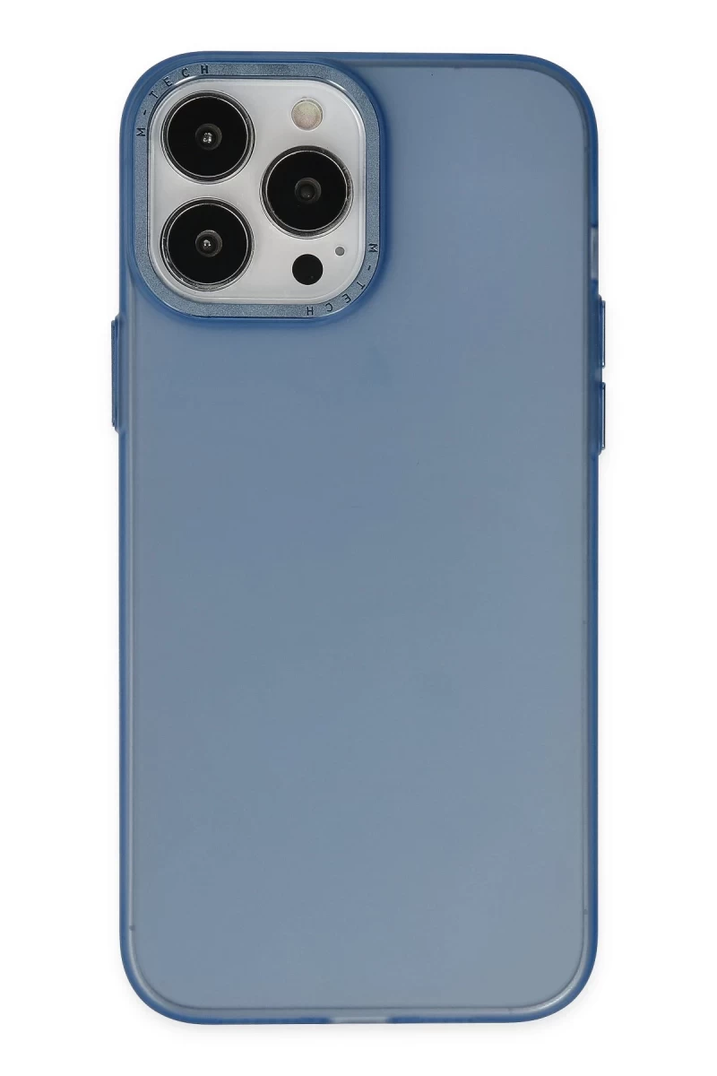 Apple iPhone 13 Pro Max Uyumlu Kılıf Modos Metal Kapak - Lacivert