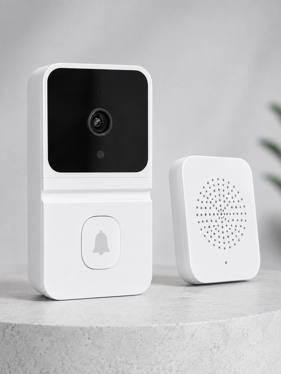 Wi-Fi Görüntülü Kapı Zili Beyaz Renkli Akıllı Telefon Uyumlu