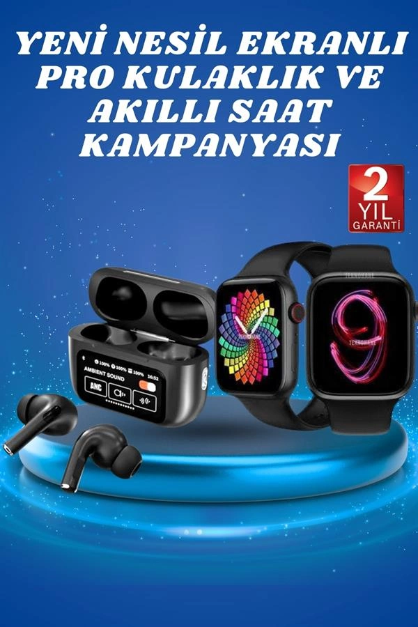 Yeni Nesil Bluetooth Kulaklık ve Akıllı Saat Seti