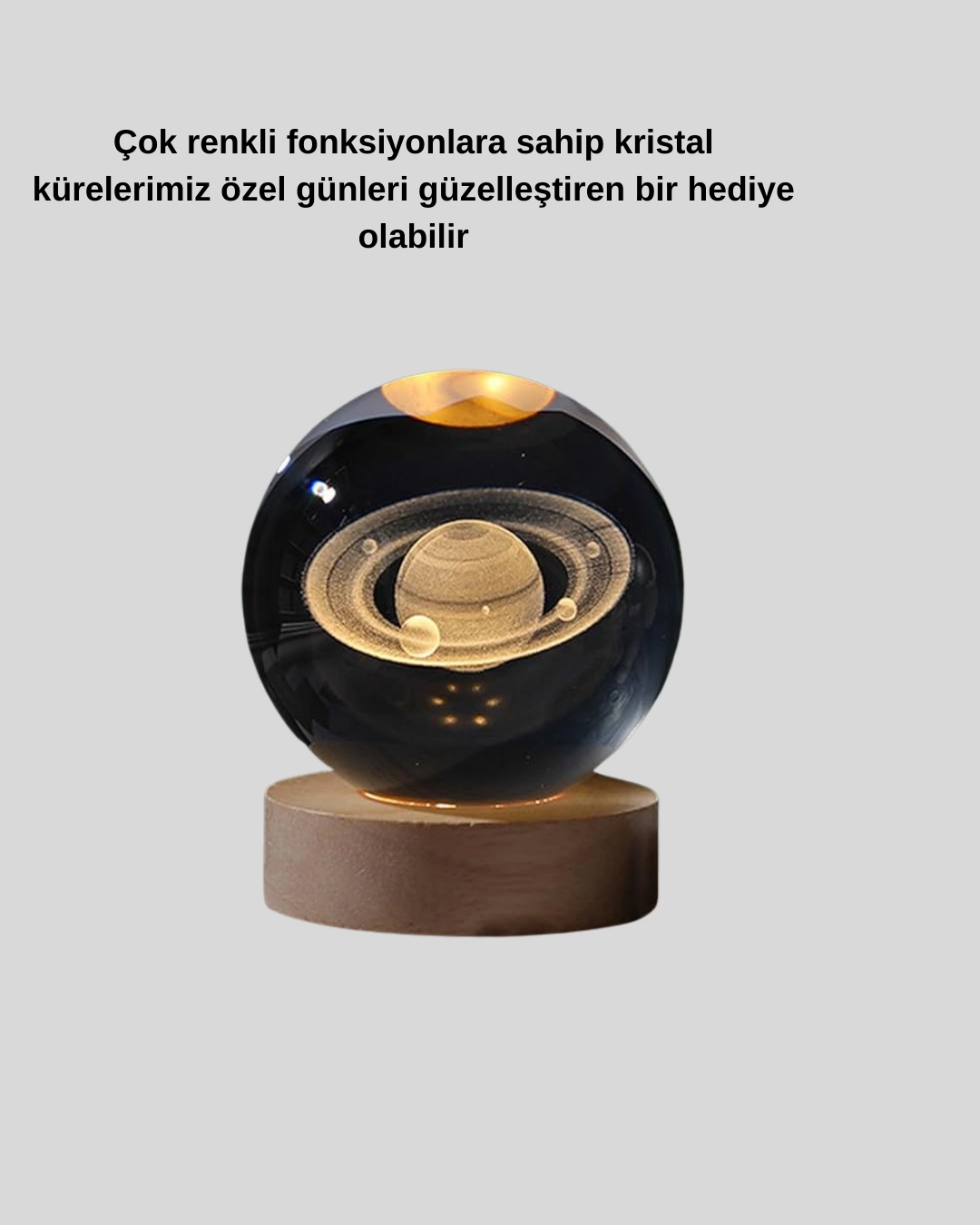 Şık Satürn Temalı Kristal Küre 1 Adet Dekoratif
