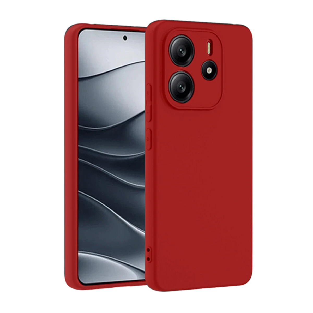 Xiaomi Redmi Note 14 4G Kılıf First Silikon - Kırmızı