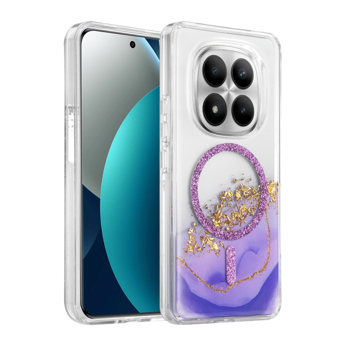 Onegif Xiaomi Redmi Note 15 Pro Plus 5G Lotus Simli Magsafe Kapak - Mor
