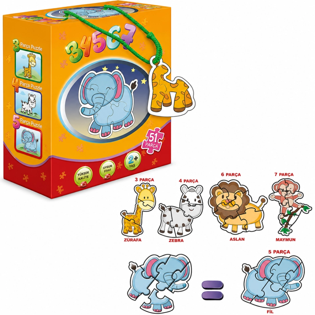 Orman Temalı Puzzle 100 Parça Eğlenceli Oyun