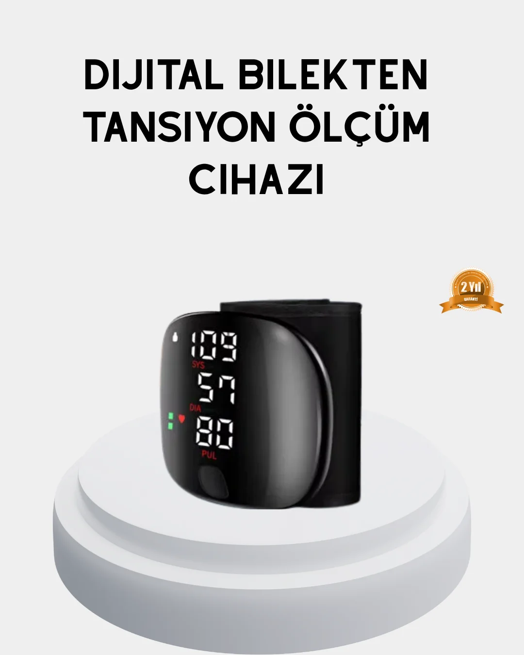 Taşınabilir Dijital Tansiyon Aleti – Bilekten Ölçüm, Aritmi Uyarısı ve Risk Göstergesi