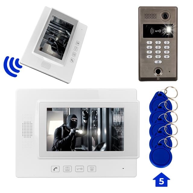 773TP 1 Daire 7’’ NFC Şifre Girişli Görüntülü Diafon Kapı Zili Interkom Akıllı Ev Güvenliği Sistemi