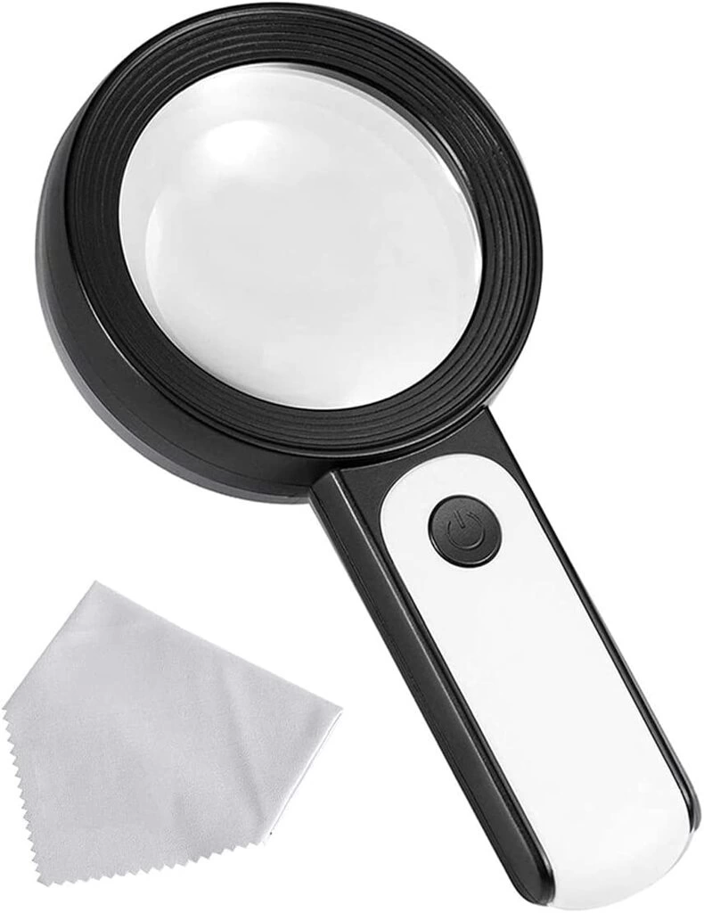 Nikula-30X -12Işıklı Büyüteç Taşınabilir Çıft Katmanlı Optik Cam Okuma Büyüteç 2290-18