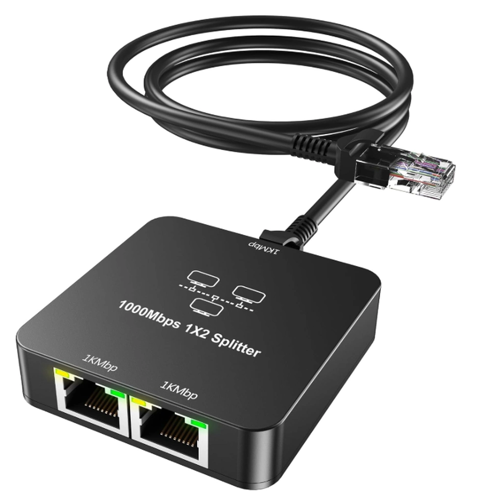 Gigabit Splitter Adaptör 1 To 2 Rj45 Ethernet Bağlantısı