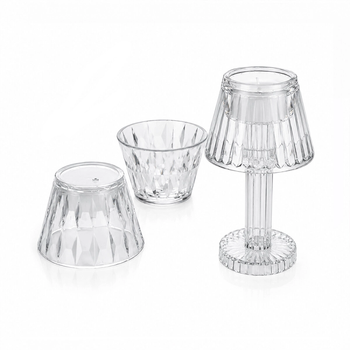 Şık Kristal Damlalı Mumluk 24 Adet Mini Masa Lambası