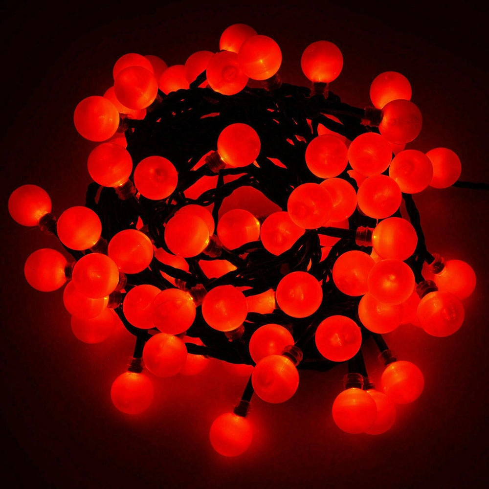 Kırmızı Led Işık 5 Metre 28 Adet Siyah Kablo Fişli