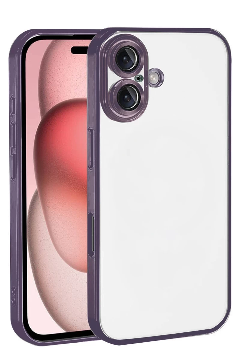 Apple iPhone 17 Uyumlu Lensli Silikon - Mor