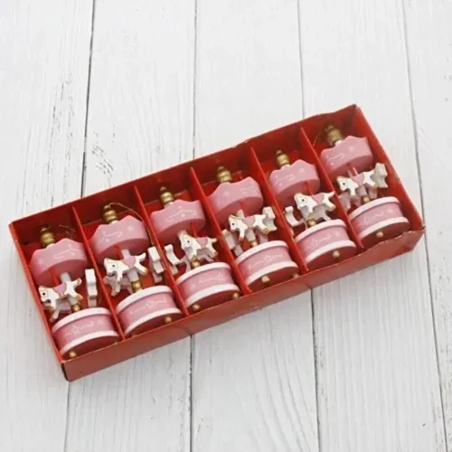 Romantik Dekoratif Atlı Karınca 6'lı Açık Pembe Set