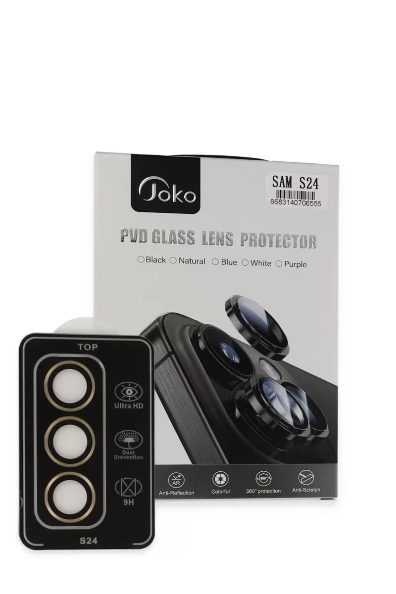 Joko Samsung Galaxy S24 Uyumlu PVD Metal Kamera Lens - Gold