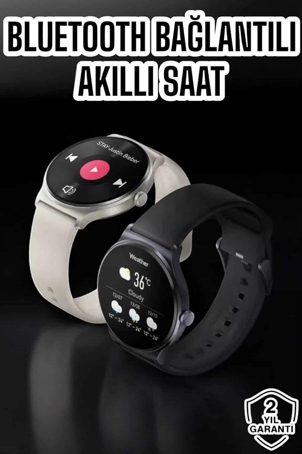 Bluetooth Bağlantılı Akıllı Saat 3 Kordonlu AMOLED Ekran