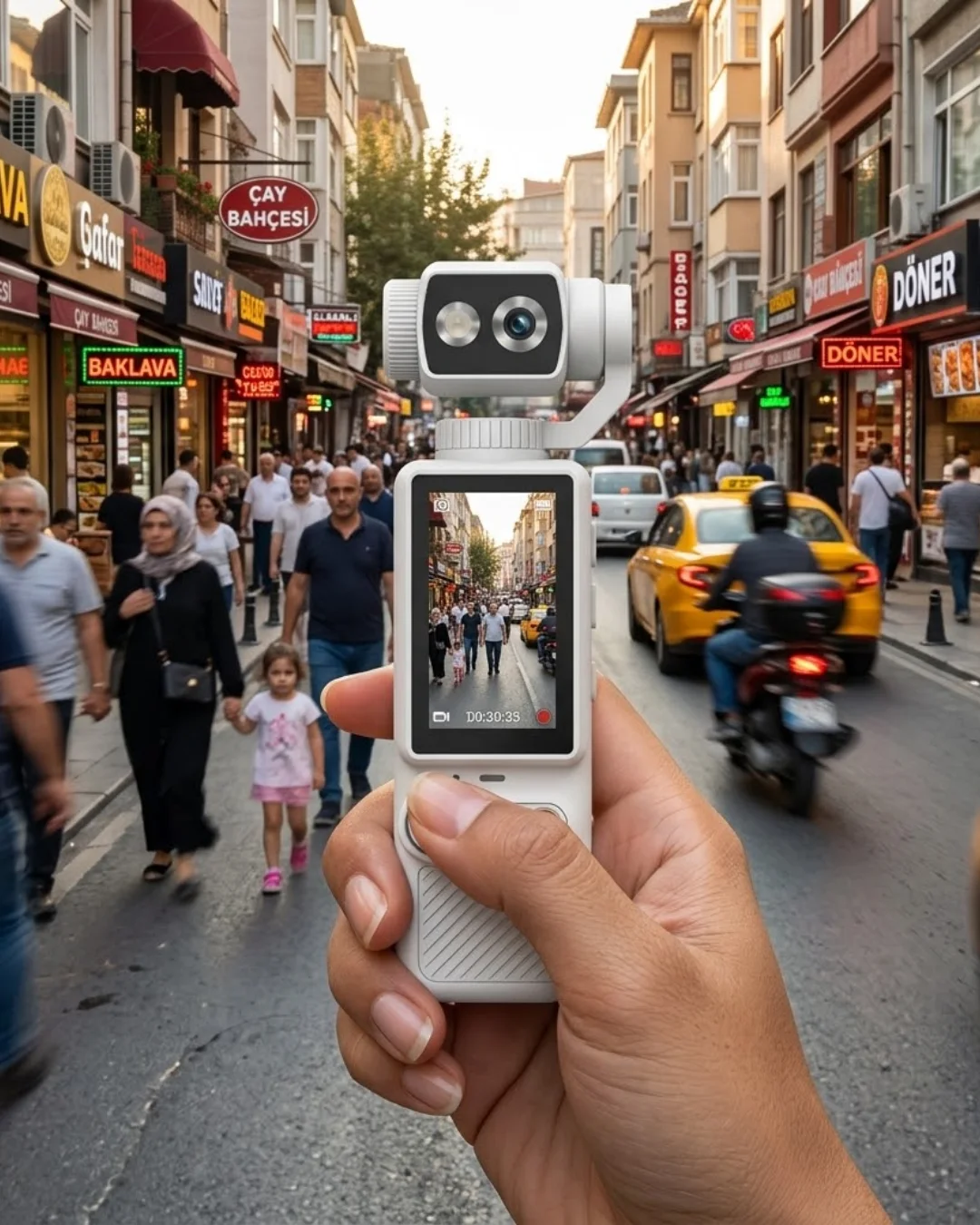 Kompakt 4K Video Kamera Otomatik Netleme ve Dahili Işık Destekli El Kamerası