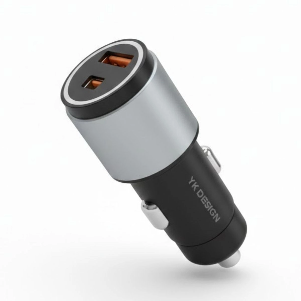 Hızlı Şarj Adaptörü 2 Port Type-C ve USB Araç İçi Kullanım