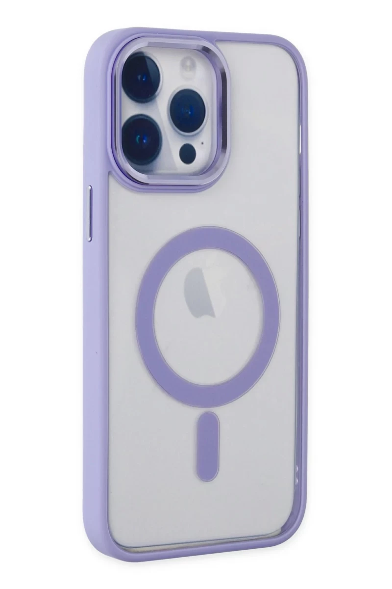 Apple iPhone 14 Pro Uyumlu Kılıf Room Magneticsafe Silikon - Lila