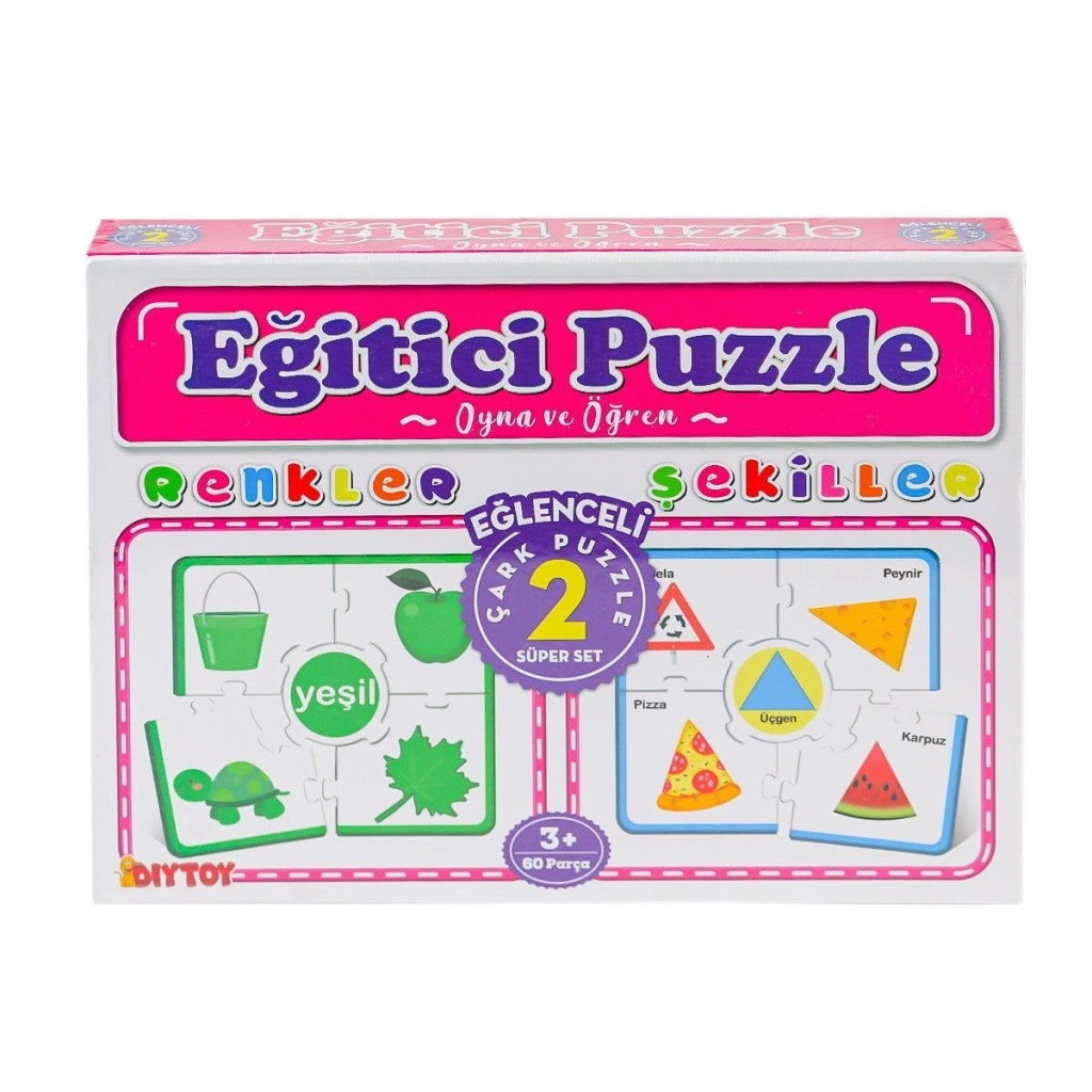 Eğlenceli Çark Puzzle Renkler ve Şekiller 1 Adet