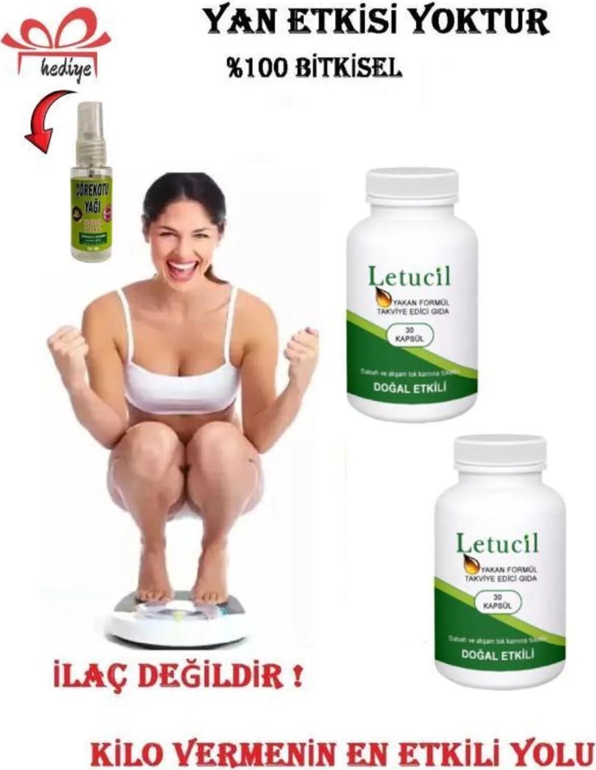 Letucil Biberiye ve Yeşil Çayın Etkisiyle Dstklyci Ürün 30lu x 2 Adet