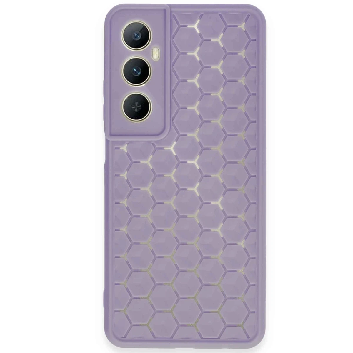 Realme C65 Kılıf Petek Silikon Kapak - Lila