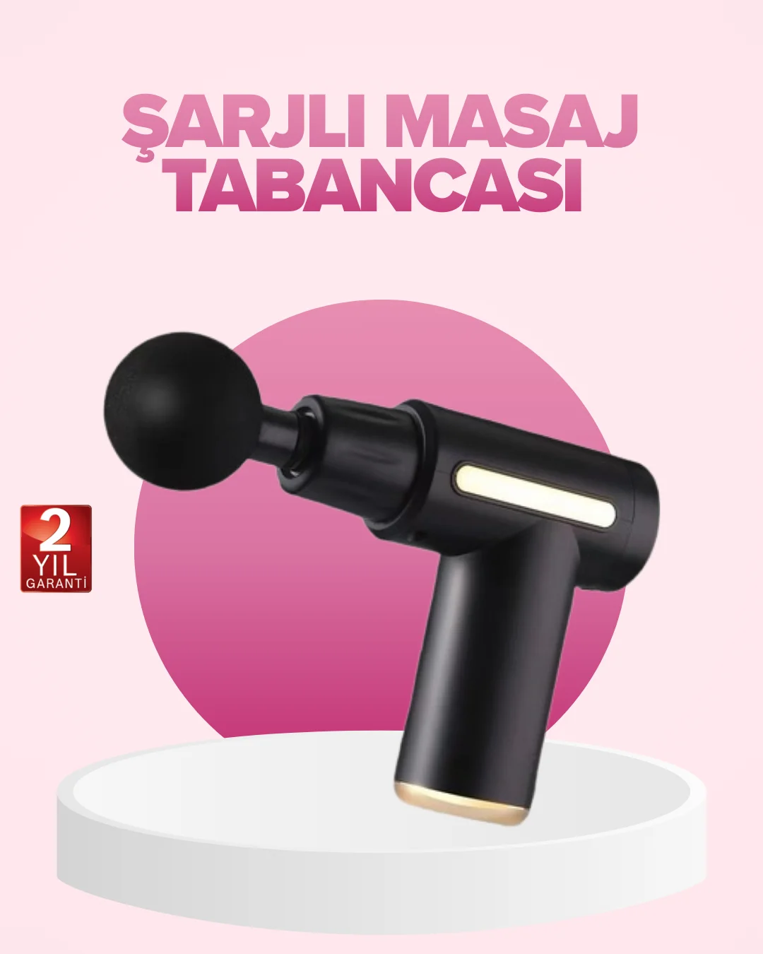 Profesyonel Masaj Tabancası 6 Kademeli Derin Kas Terapisi 4 Başlıklı Şarjlı Sessiz Motor