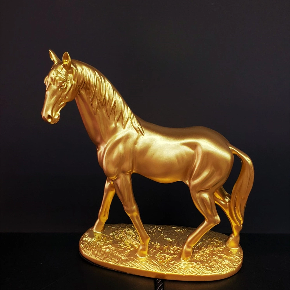 Şık Gold Renk At Biblosu 17x14 cm Dekoratif Aksesuar