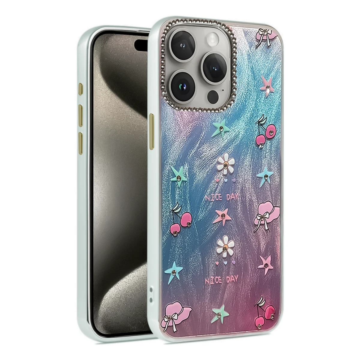 Apple iPhone 14 Pro Kılıf Blade Aynalı Desenli Kapak - Desen 4