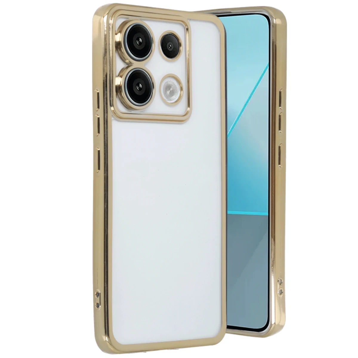 Xiaomi Redmi Note 13 Pro 4G Kılıf Razer Lensli Silikon - Gold