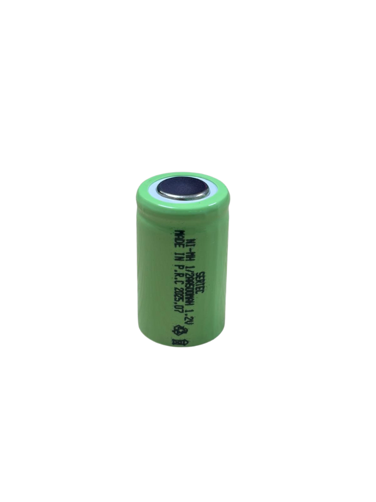 1.2V 500 Mah - 1/2AA - Ni-MH Şarjlı Pil - (Başsız / Flat Head)