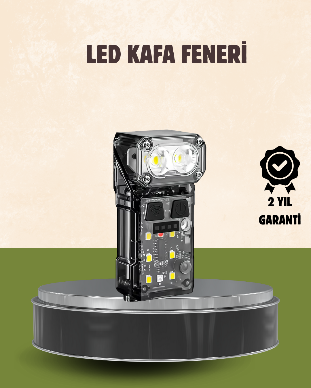 3’ü 1 Arada LED Far Şarj Edilebilir Sensörlü Manyetik 10 Saat Kullanım