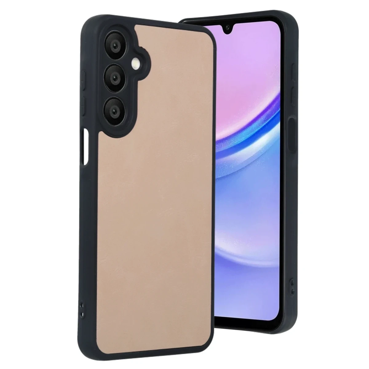 Samsung Galaxy A55 5G Kılıf Aras Deri Kapak - Pudra