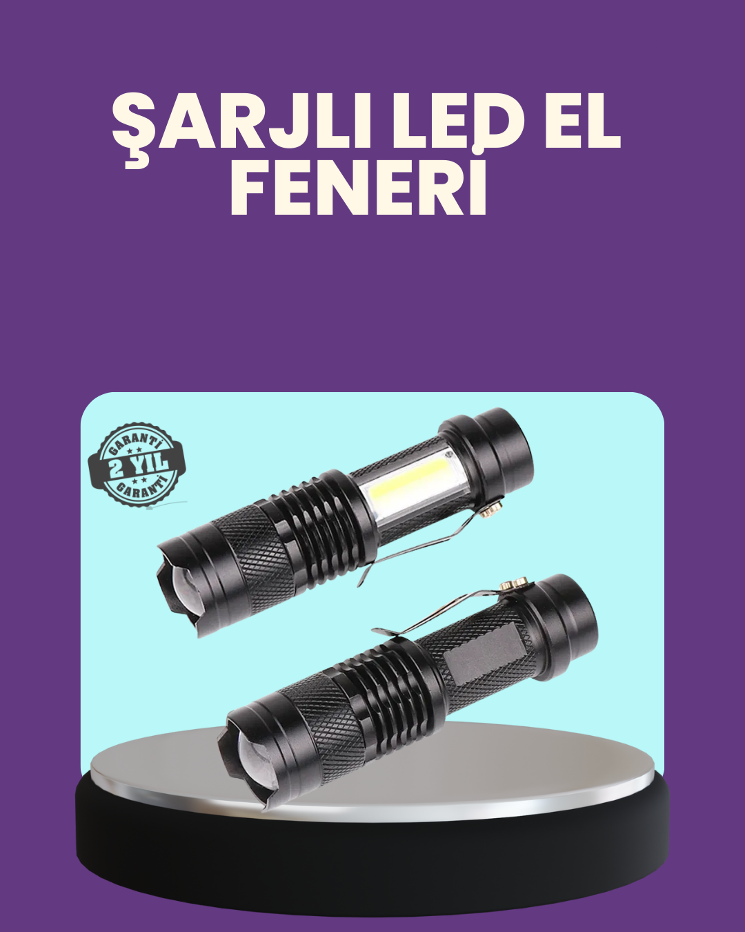 Suya Dayanıklı 4 Modlu Mini LED El Feneri