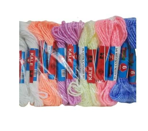 Renkli Plastik Çamaşır İpi 8 Metre 24 Adet