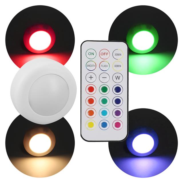 PM-27186 Led Mobilya Merdiven Pilli Aydınlatma 3M Yapışkanlı Kumandalı RGB + 4000K (8’li Paket)