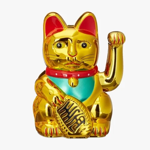 Şanslı Kedi Altın Rengi 16 cm Dekoratif Figür