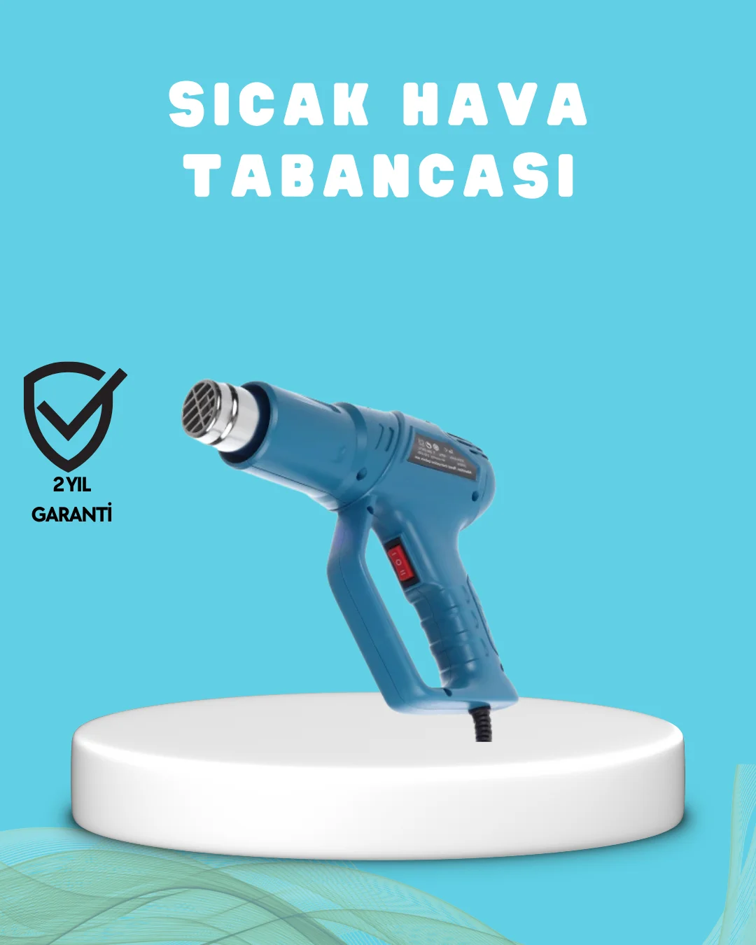 2000W Sıcak Hava Üfleme Tabancası Seramik Rezistanslı Profesyonel