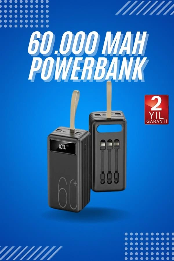 Hızlı Taşınabilir Powerbank 60000 Mah 4 Cihaz Uyumlu