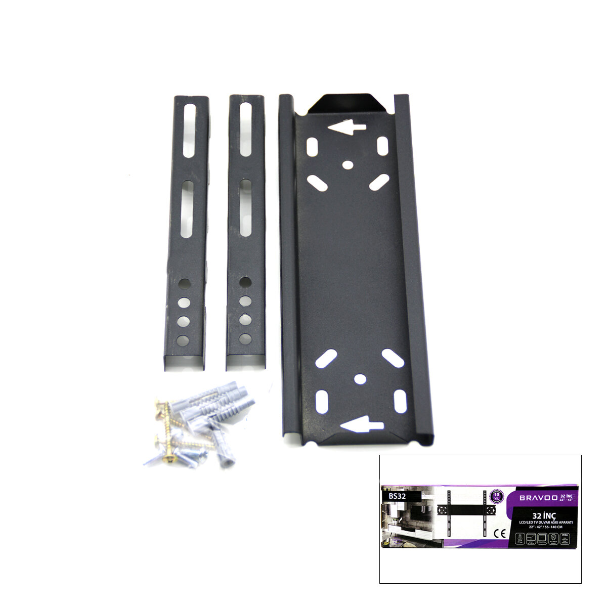 32 Inc - 22 Inc - 44 Inc Lcd Led Sabit Tv Askı Aparatı 56X140CM BS-32