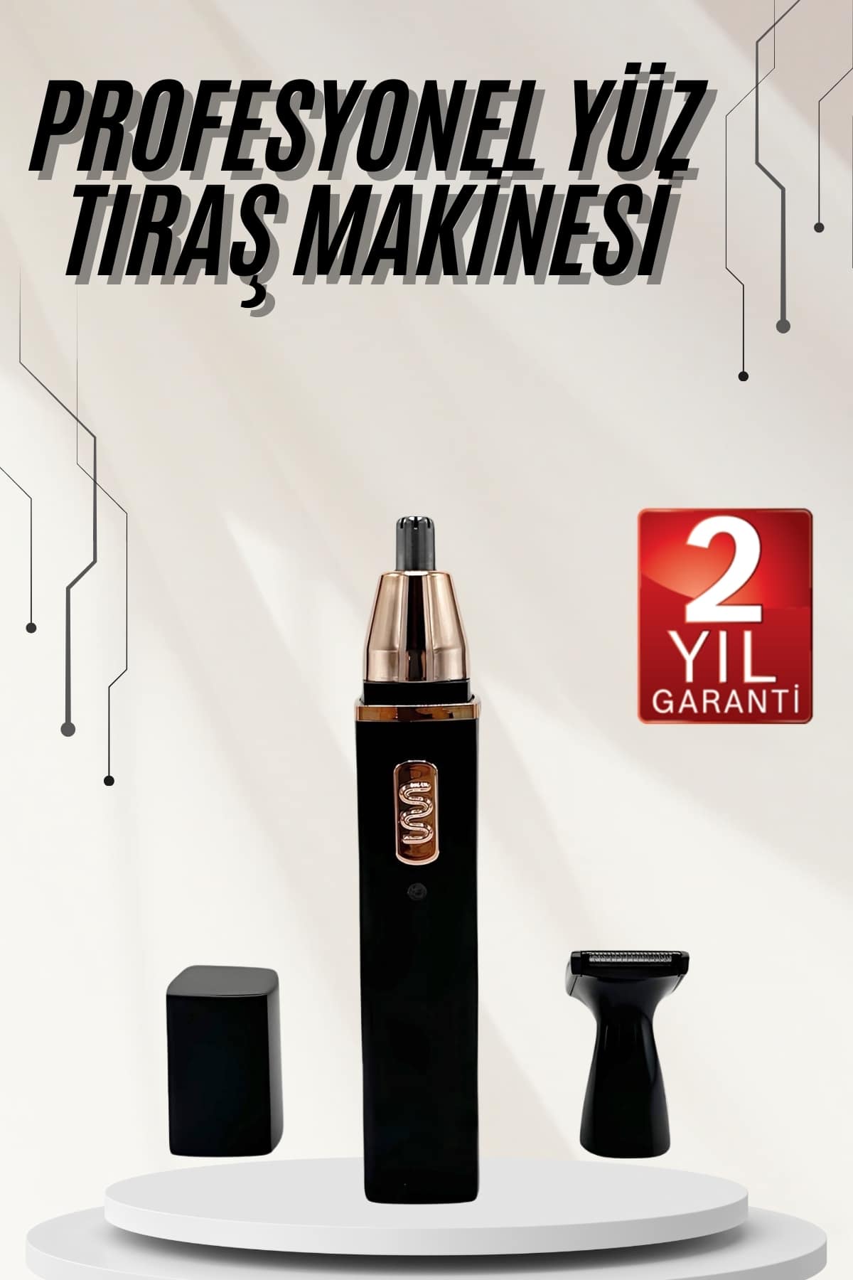 Kulak Burun Tıraş Makinesi Taşınabilir Şarjlı 3 Başlıklı Uzun Ömürlü