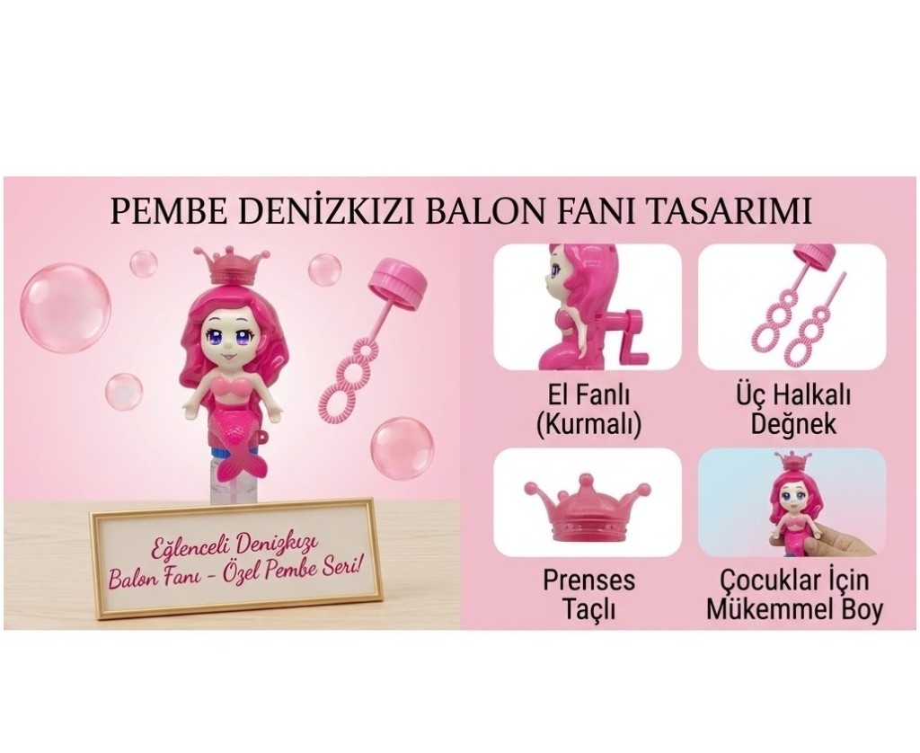 Eğlenceli Deniz Kızı Balon Fanı - 31076
