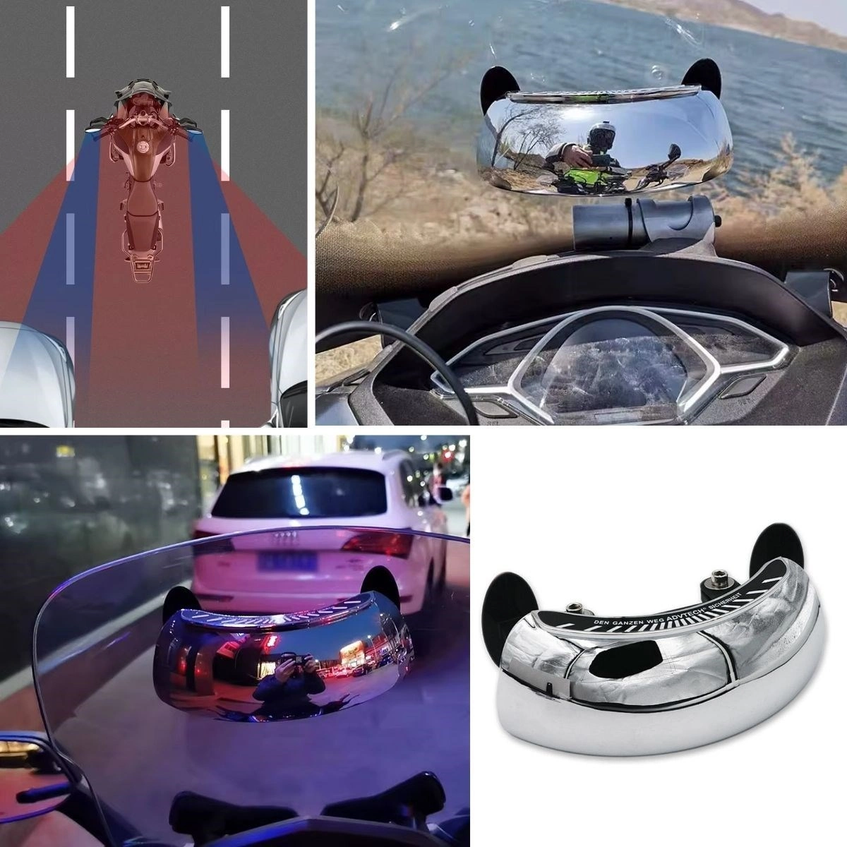Geniş Açı Motosiklet 1 Adet Islanmaya Dayanıklı
