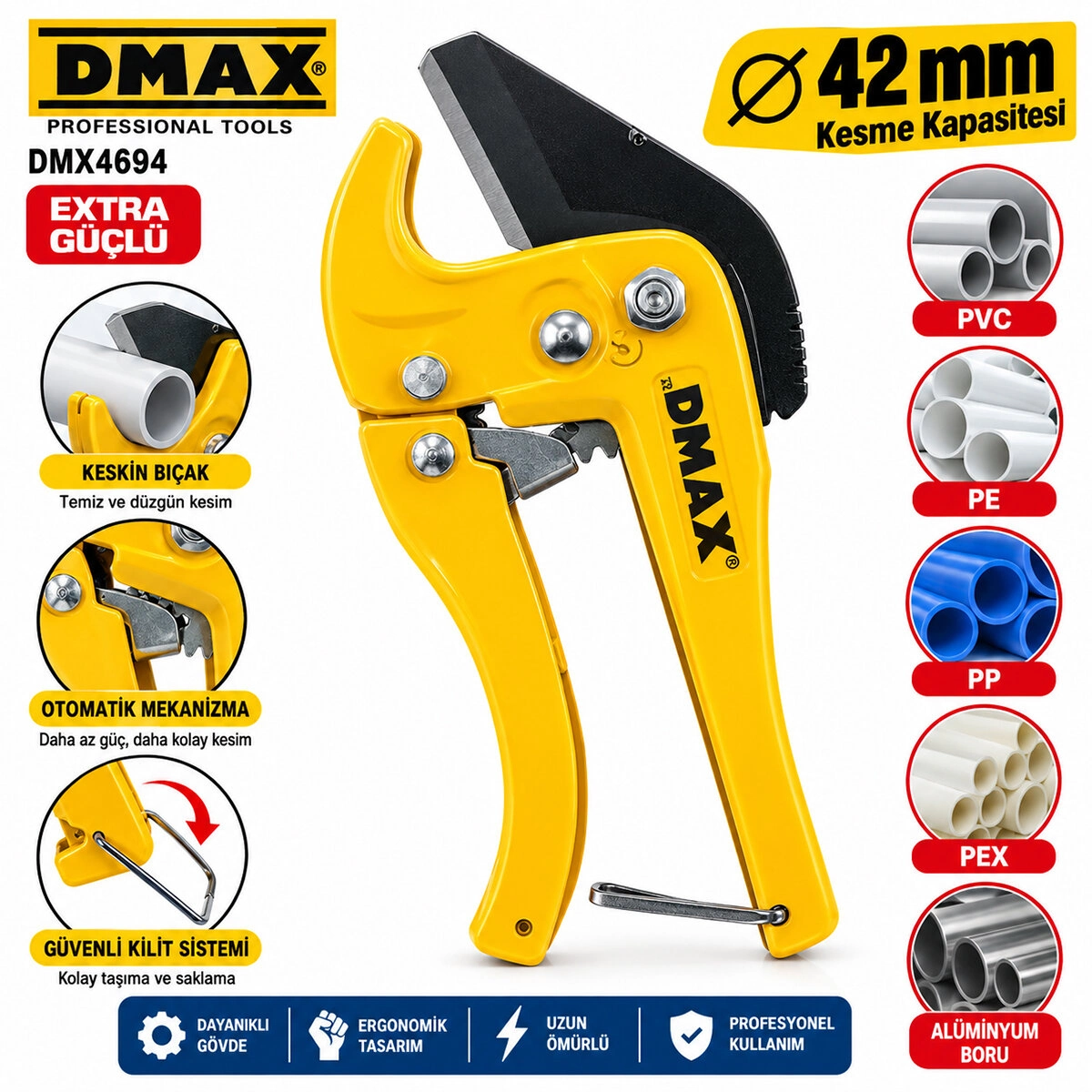 Profesyonel Otomatik Boru Makası 42MM İnşaat Kullanımı