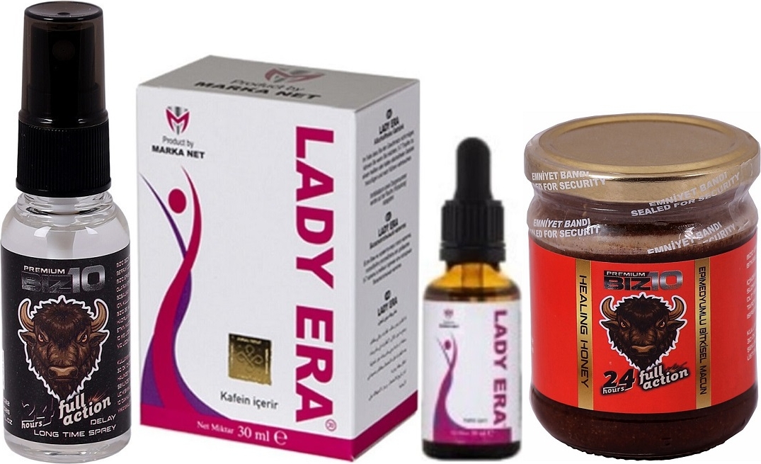 BIZ10 Sprey 25ML Lady Era Kadın Damla 30ML BIZ10 Macun 240GR