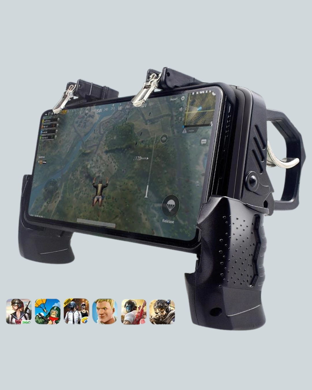 Rekabetçi Oyun Kontrolcüsü Dört Parmak Destekli Mobil Gamepad