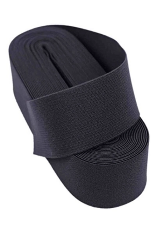 Geniş Paça Lastik Siyah 10 Metre 3 cm Genişlik