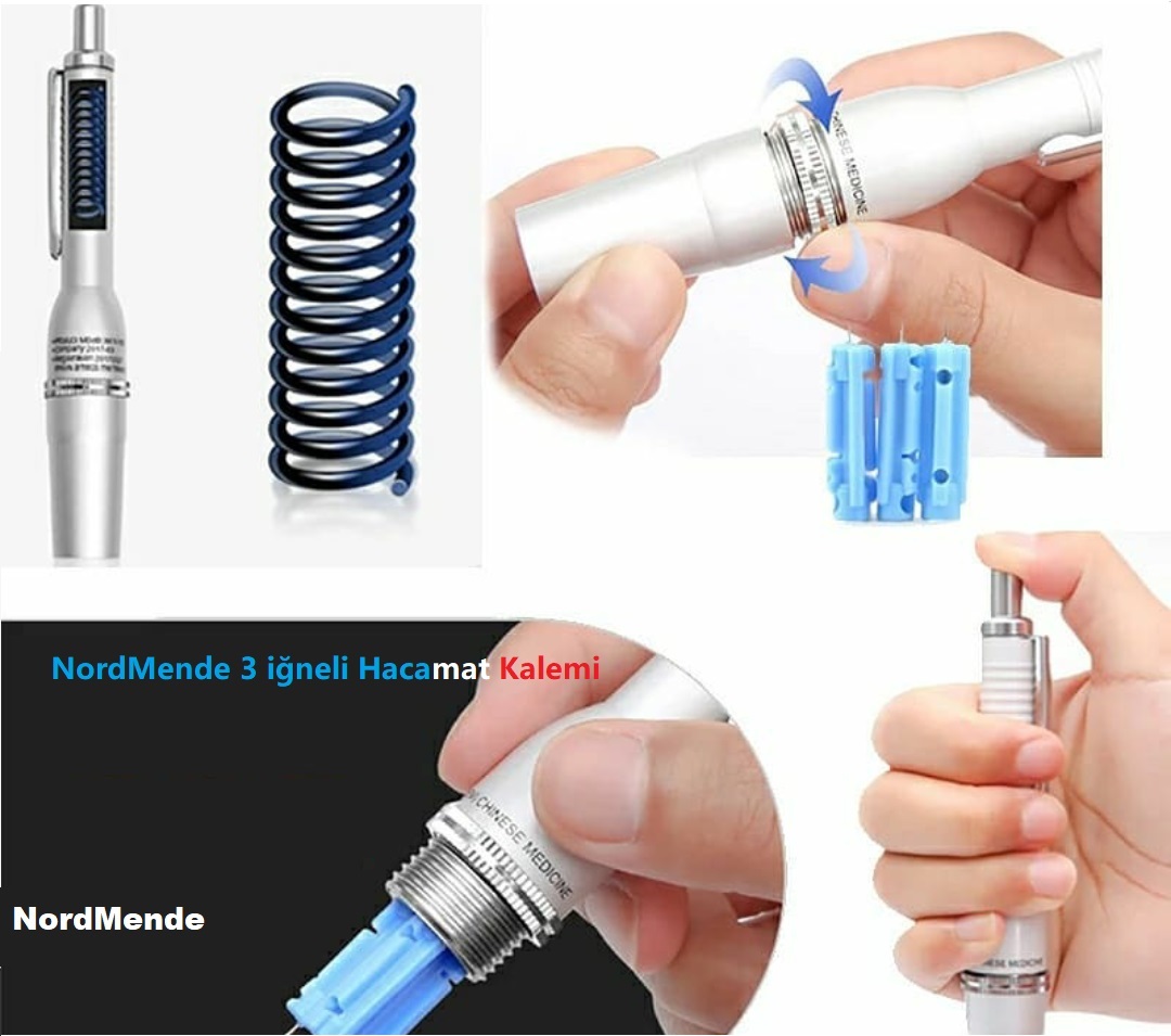 Hacamat kalemi 3 İğneli 100 ADET İĞNE HEDİYE