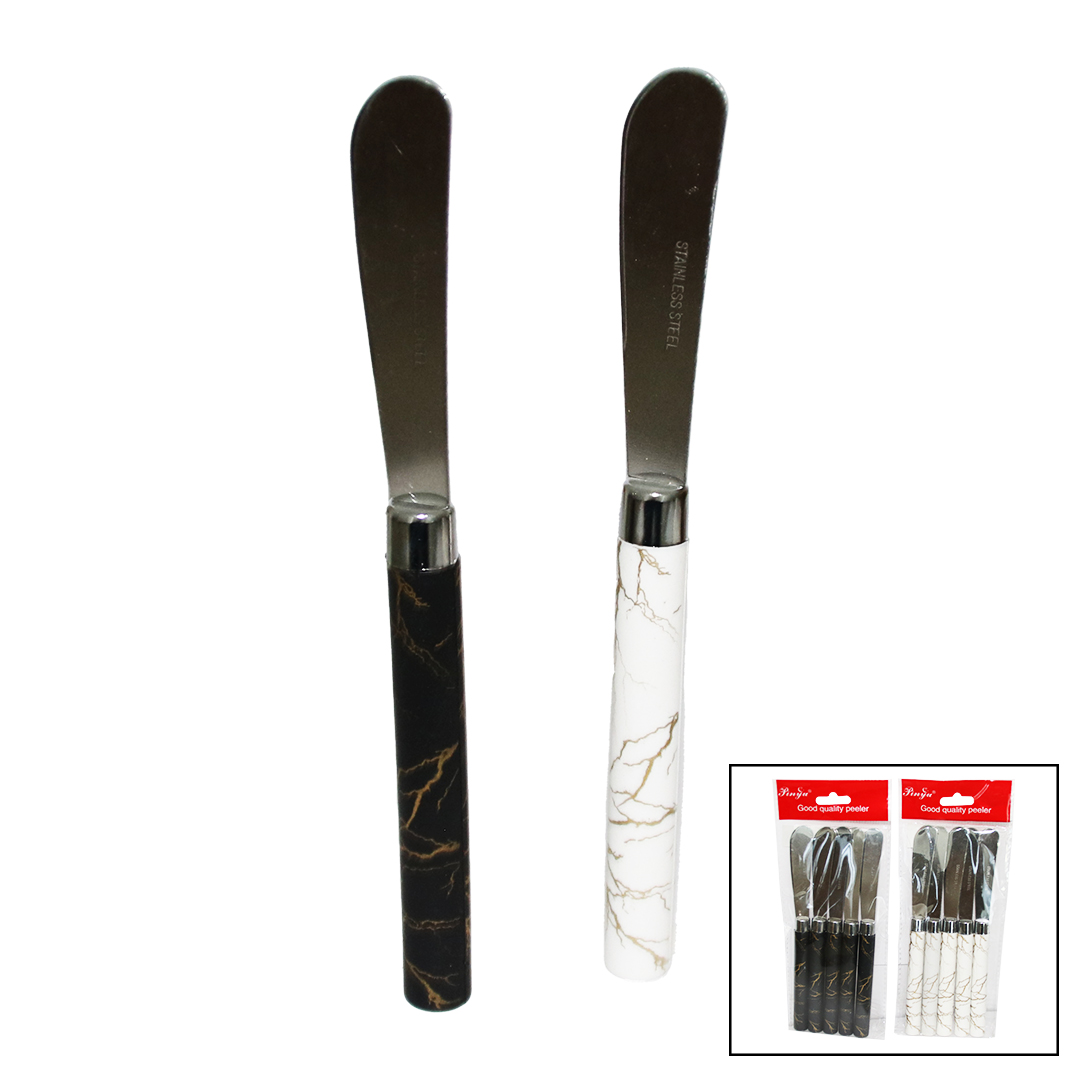 5 PARÇA UZUN KAHVALTI BIÇAK - MERMER DESEN SAPLI 16.5 cm