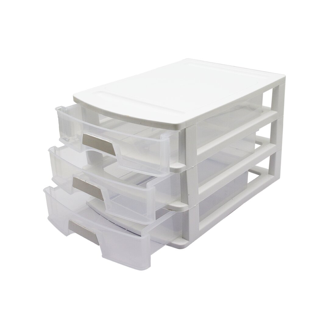NO:3 Çekmece 3 Katlı 35X25.4X22.6CM Siyah Veya Beyaz Gönderilir
