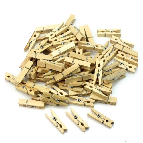 Dekoratif Ahşap Mandal 2.5cm 100'lü Set Ev ve Hobi Kullanımı