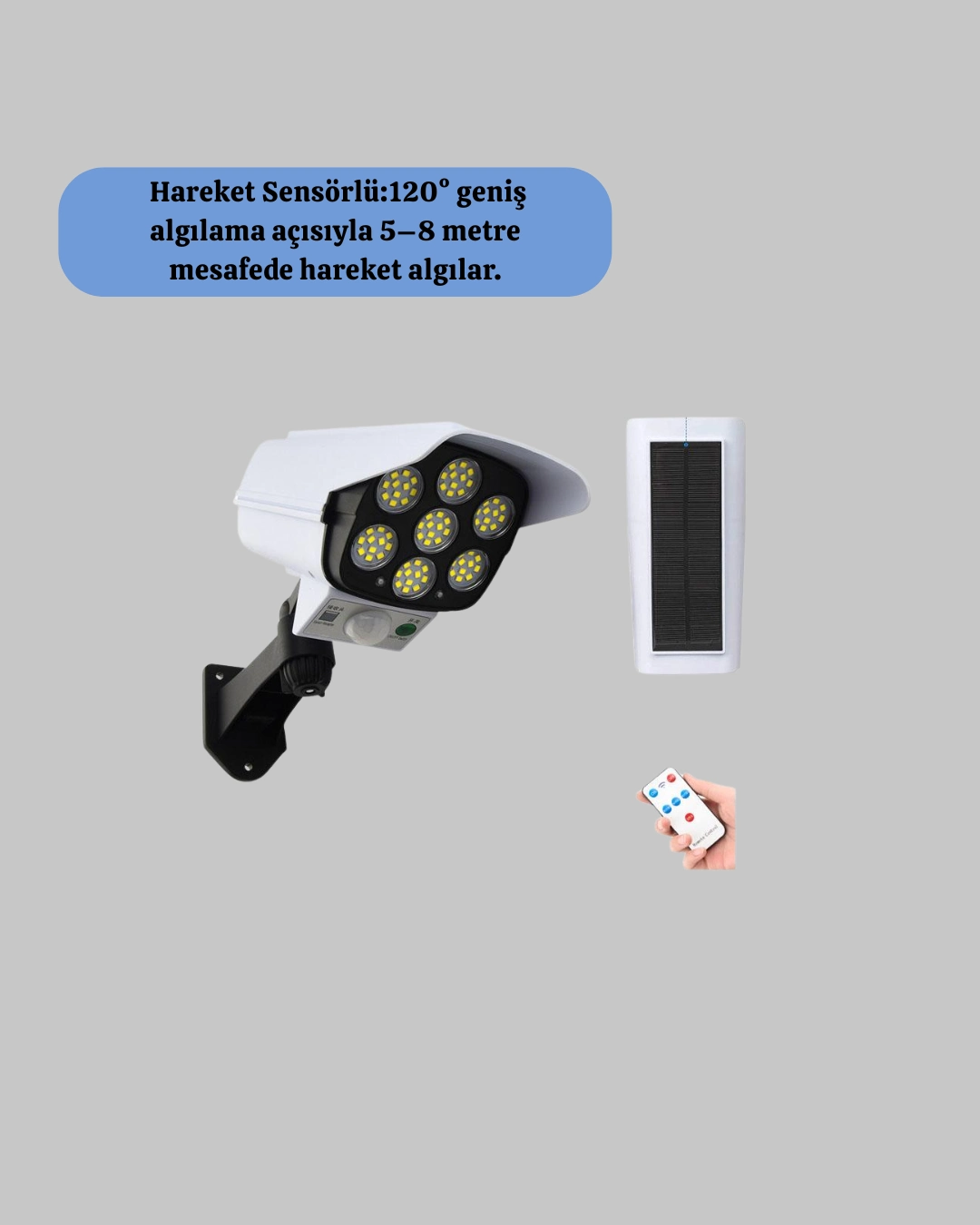 Güneş Enerjili LED Güvenlik Lambası 6 Adet SMD LED Hareket Sensörlü