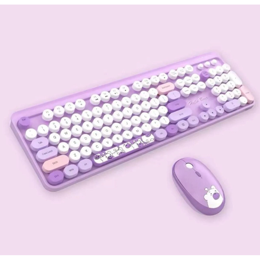 Ergonomik Mor Klavye Mouse Seti - Uzun Süreli Kullanım için